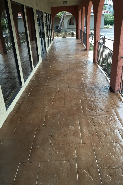 Resurfaced concrete masterpro finish commercial walkway