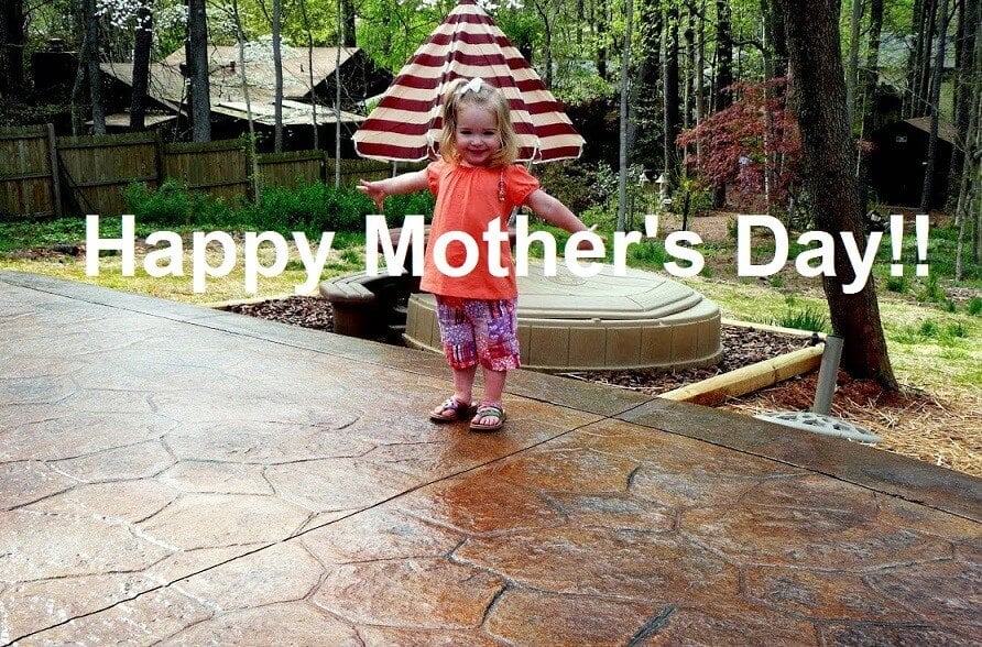 Child on Stamped concrete Mothers Day Child on Stamped concrete Mothers Day