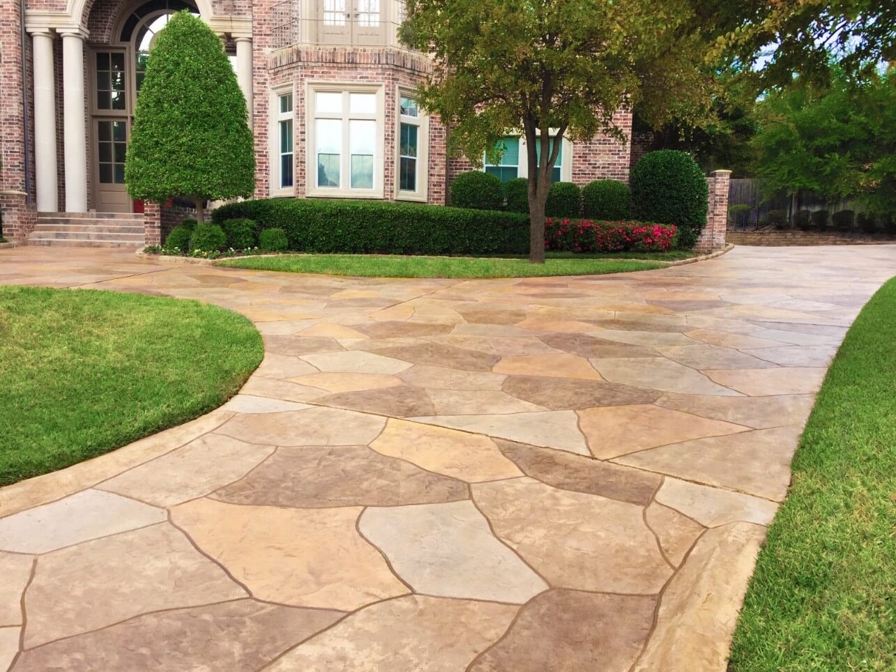 Stamped Driveway light wash