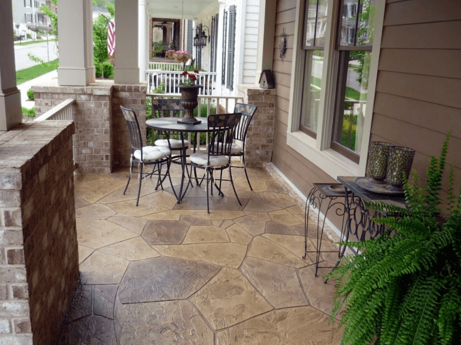 Front porch - stamped concrete - CC