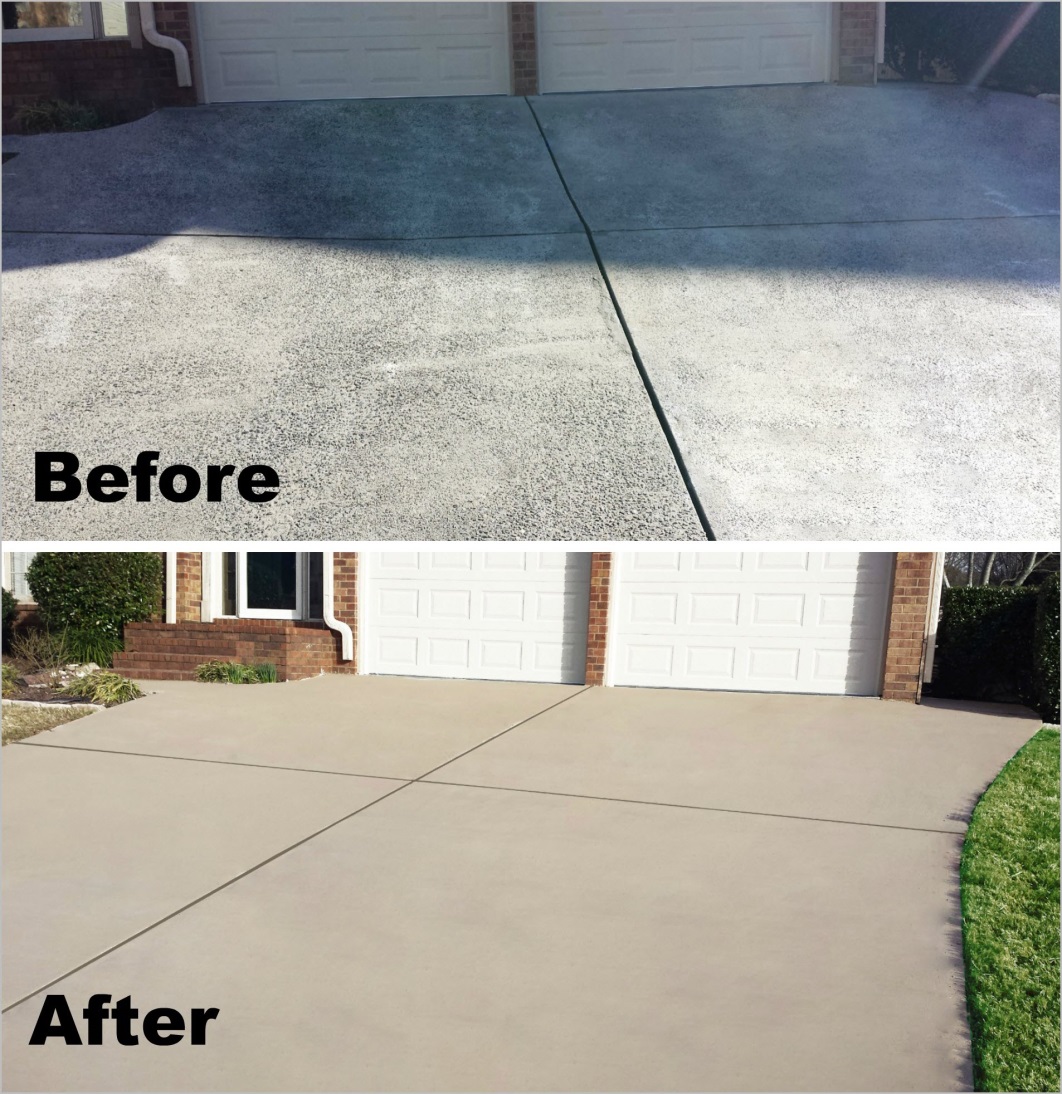 Pitted concrete driveway
