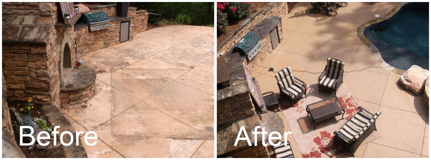 before and after pool deck