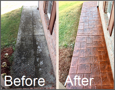 cc walkway stamped  before and after