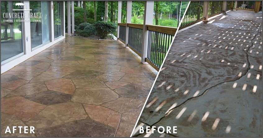 CC walkway stamped before and after 2