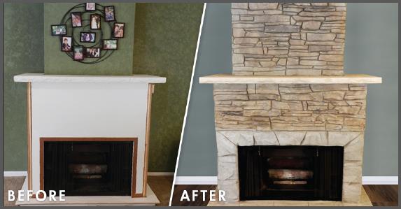 Before and After Concrete Fireplace Before and After Concrete Fireplace