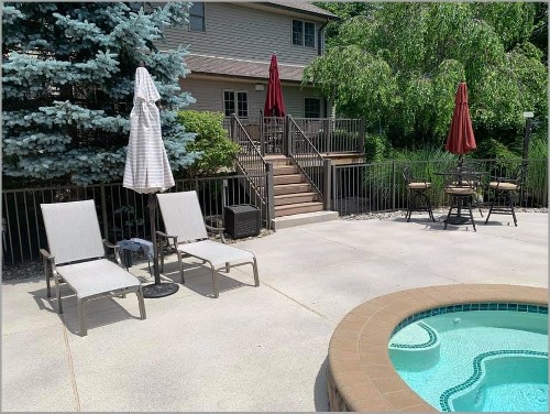 Sumer pool deck decorative resort-style makeover