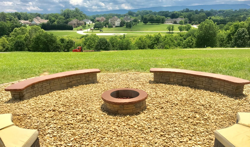 Concrete Fireplace and Seatwall