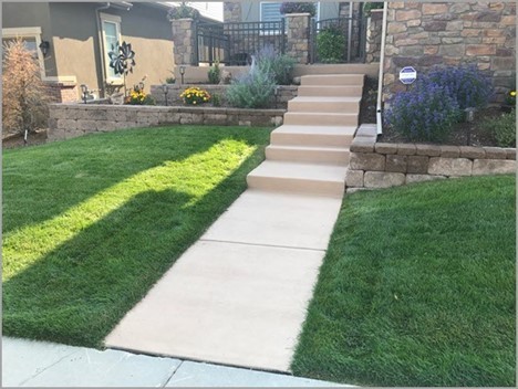 Walk way and steps to front of house with Color Restore product 