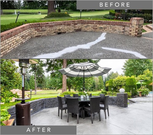 Patio before and after transformation