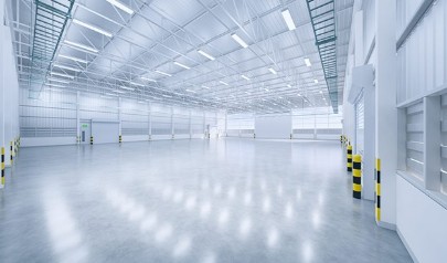 A polished concrete floor for warehouse