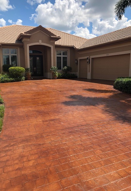 MasterPro Stamp Cobblestone Stamped Concrete Driveway-1