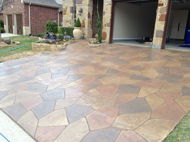 MasterPro Stamp Flagstone Stamped Concrete Driveway-1