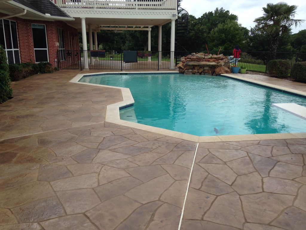 MasterPro Stamp Flagstone Stamped Concrete Pool Deck-2