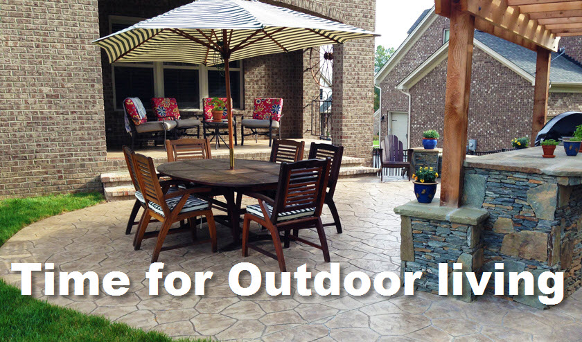 Party outside on a new Concrete Patio Party outside on a new Concrete Patio