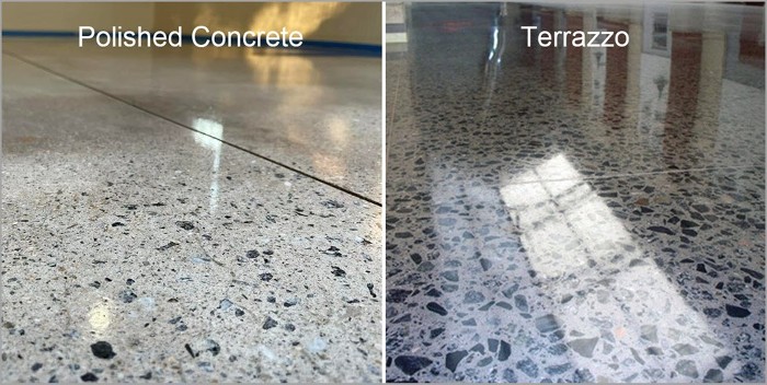 Differences of polished concrete and terrazzo decorative
