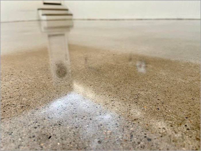 The natural slip-resistant finish on a polished concrete floor provides safety for homes or businesses