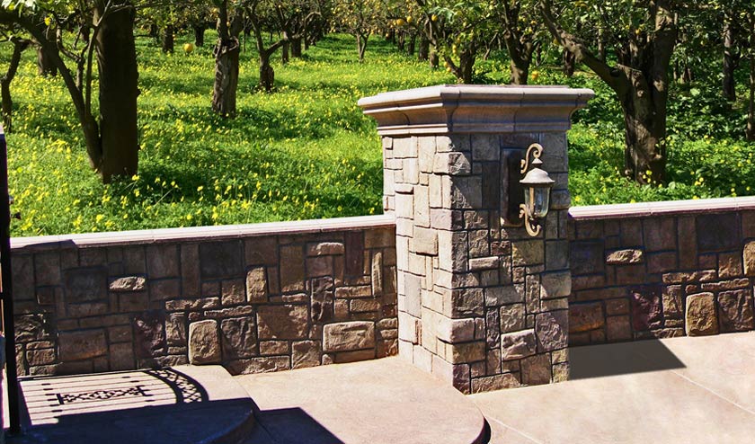 Retaining Wall with Faux Stone Siding