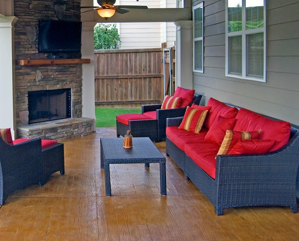 Wood Grain Concrete Patio