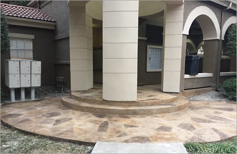 Faux flagstone looks like grouted stone