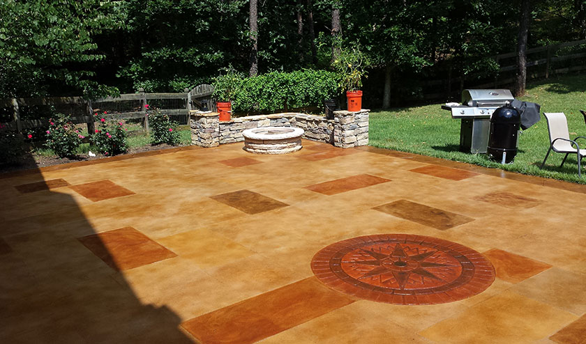 Resurfaced Stained Patio Deck Resurfaced Stained Patio Deck
