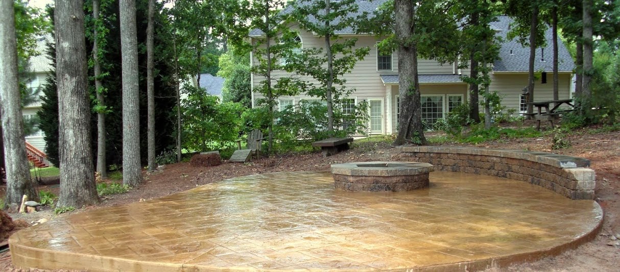 Seat Walls and Fire Pit Concrete