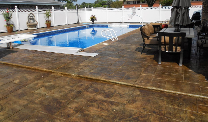 Stained Pool Deck and Patio Stained Pool Deck and Patio