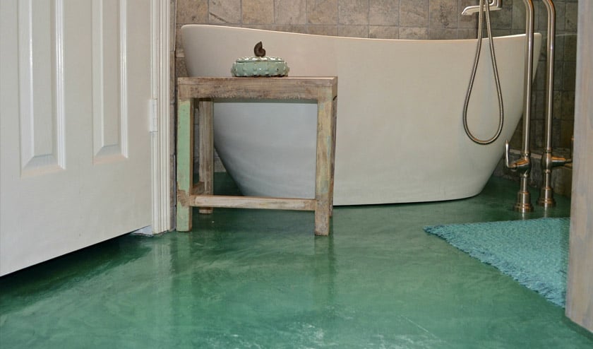 Stained Concrete Bathroom Floors