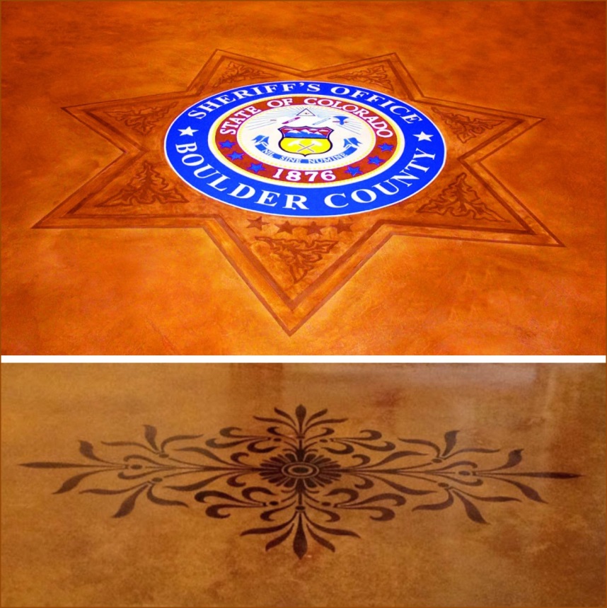 A Stained Concrete with a design  A Stained Concrete with a design