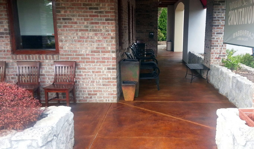 Stained Concrete Floors for Restaurant Exteriors