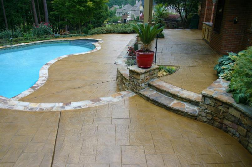 Stamped and stained Pool Deck