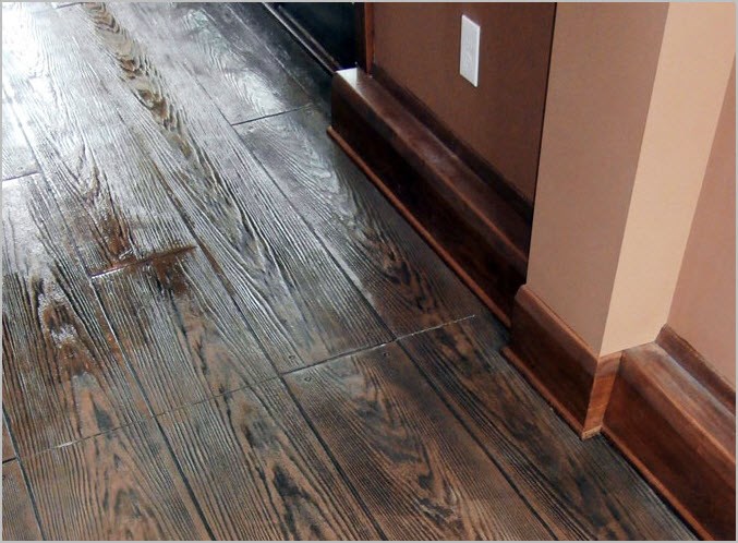 Interior Hardwood Floor - Stamped Concrete