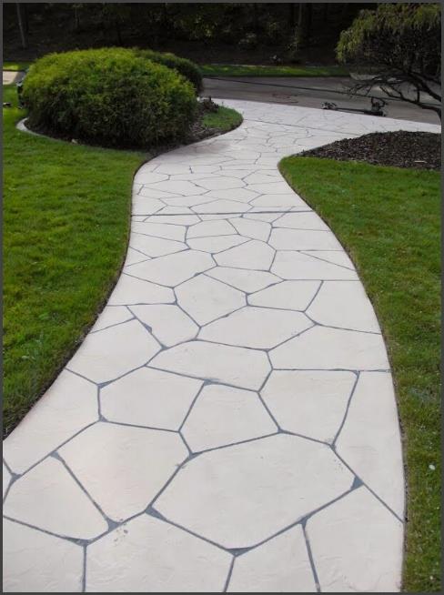 Custom Gray Stamped Concrete Walkway