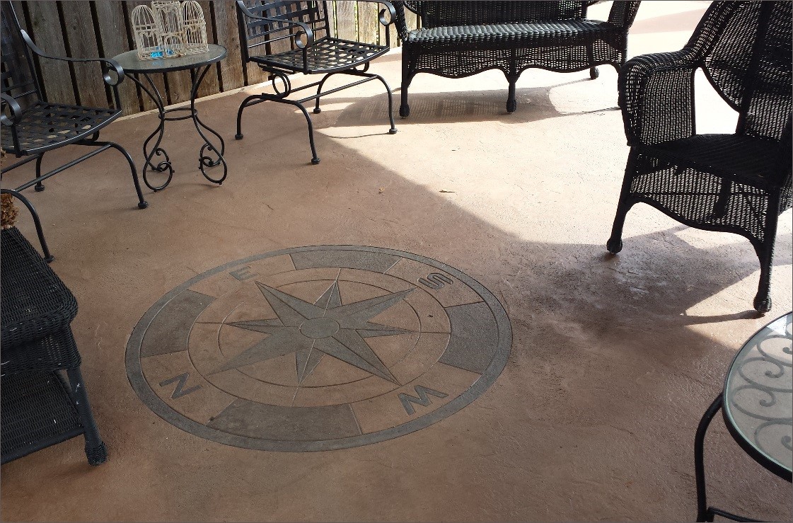 Stamped Concrete Compass Design