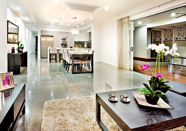 Concrete floor custom home design