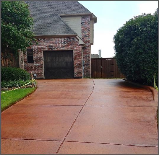 Newly installed Stained Concrete Driveway