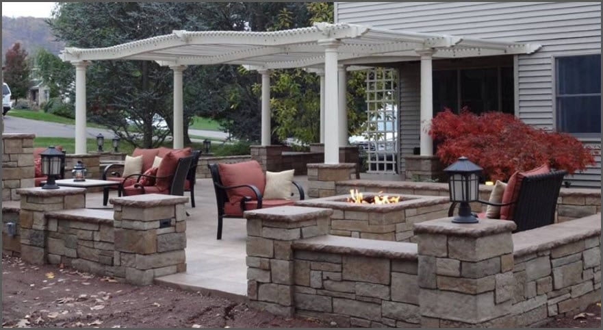 Vertical Concrete Walls & Firepit