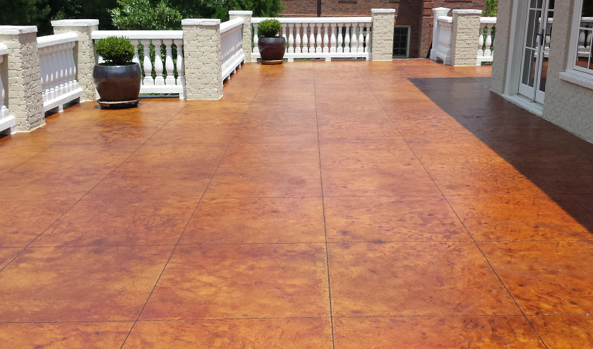 Commercial flooring of stained patio