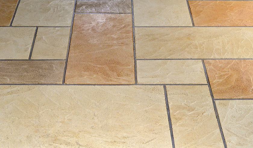 Resurfaced the flooring with hand cut ashlar basement