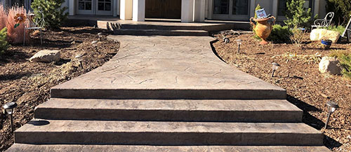 Stamped concrete floors with low maintenance